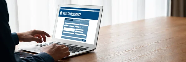 Zdravotní Pojištění Webové Stránky Modish Registrační Systém Pro Snadné Vyplnění — Stock fotografie