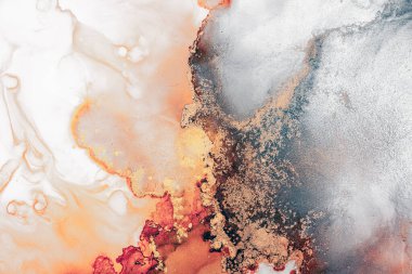 Enfes orjinal resmin mermer mürekkep sanatının soyut arkaplanını yakmak. Boyama, ombre alkol mürekkebinin pürüzsüz mermer arkaplan desenini yaratmak için yüksek kaliteli kağıt dokusuna boyanmış. .