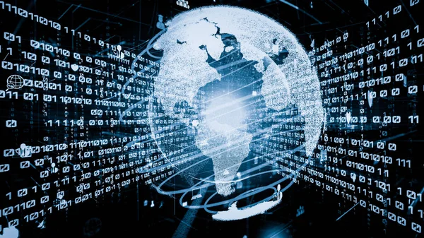 Fütürist küresel sosyal medya, insanlar iletişim ağı ve dijital veri paylaşımı kuruyor. Yeni bilgi çağındaki küresel eğilimleri değiştiren akıllı dijital dönüşüm ve teknoloji bozulması kavramı .