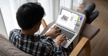 Mimari iş ve profesyonel tasarımcı için mimari tasarım modem yazılım uygulaması