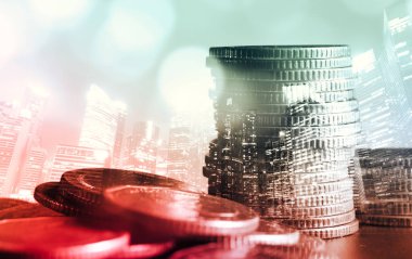 Finans ve para teknolojisi iş refahı ve varlık yönetimi kavramı. Yaratıcı grafik, refah karı elde etmek için değerli varlıklara yatırım yaparak ekonomi ve mali büyümeyi gösteriyor .