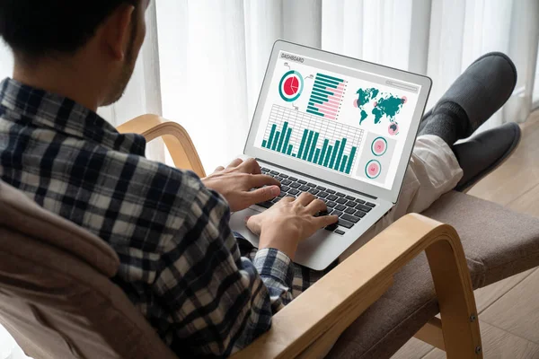 Cruscotto Dei Dati Aziendali Fornisce Analisi Moderna Della Business Intelligence — Foto Stock