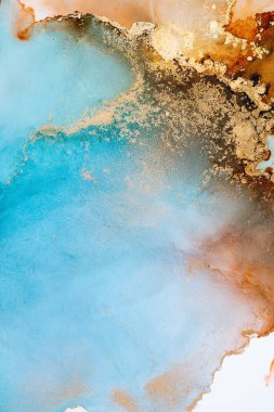 Soyut arkaplan için özgün tablodaki mermer mürekkep soyut sanat. Boyama, ombre alkol mürekkebinin pürüzsüz mermer arkaplan desenini yaratmak için yüksek kaliteli kağıt dokusuna boyanmış. .