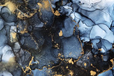 Soyut arkaplan için özgün tablodaki mermer mürekkep soyut sanat. Boyama, ombre alkol mürekkebinin pürüzsüz mermer arkaplan desenini yaratmak için yüksek kaliteli kağıt dokusuna boyanmış. .