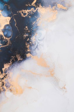 Soyut arkaplan için özgün tablodaki mermer mürekkep soyut sanat. Resim, Kintsuki mürekkep sanatının düz mermer arkaplan desenini yaratmak için yüksek kaliteli kağıt dokusuna boyanmış. .