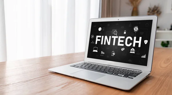 Fintech Οικονομικό Λογισμικό Τεχνολογίας Για Modish Επιχείρηση Για Αναλύσει Στρατηγική — Φωτογραφία Αρχείου