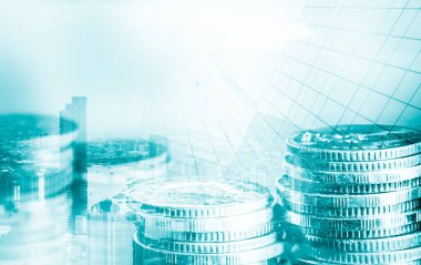 Finans ve para teknolojisi iş refahı ve varlık yönetimi kavramı. Yaratıcı grafik, refah karı elde etmek için değerli varlıklara yatırım yaparak ekonomi ve mali büyümeyi gösteriyor .