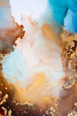 Soyut arkaplan için özgün tablodaki mermer mürekkep soyut sanat. Boyama, ombre alkol mürekkebinin pürüzsüz mermer arkaplan desenini yaratmak için yüksek kaliteli kağıt dokusuna boyanmış. .